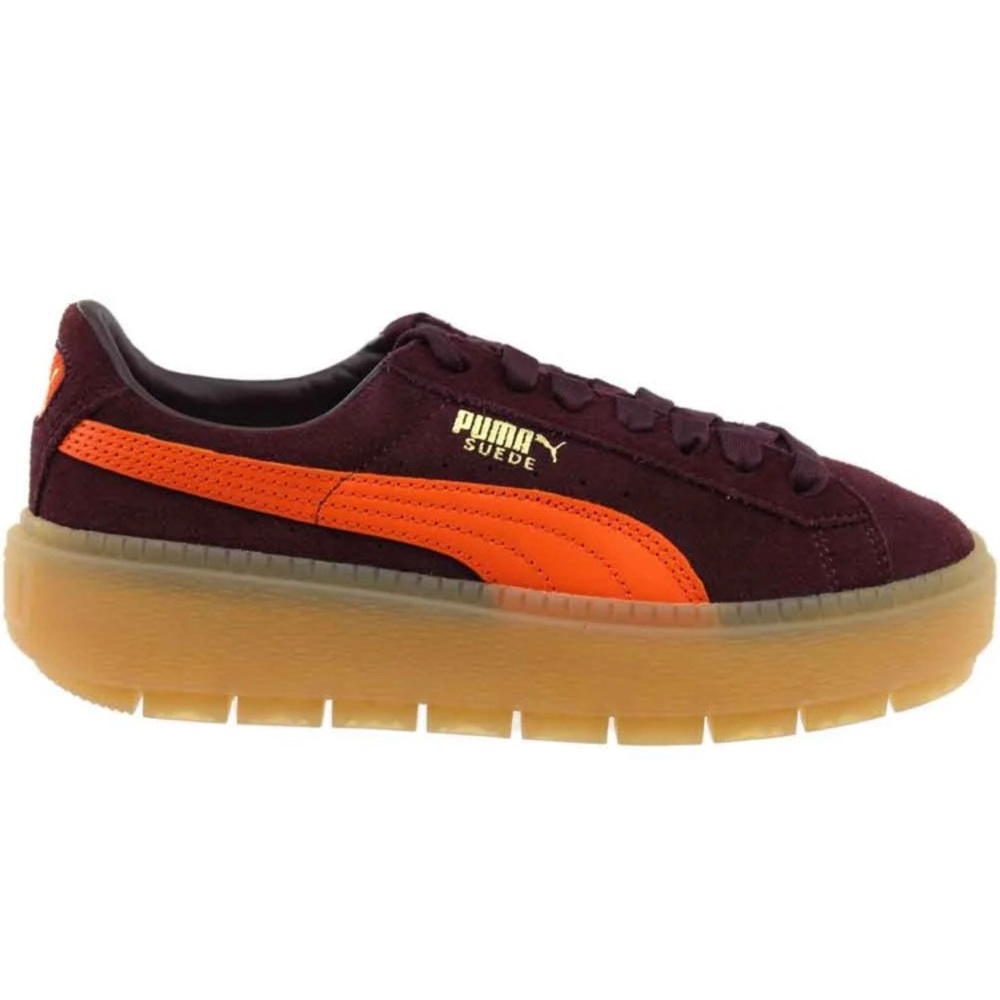 Puma Platform Trace Sneakers. Maroon / Orange